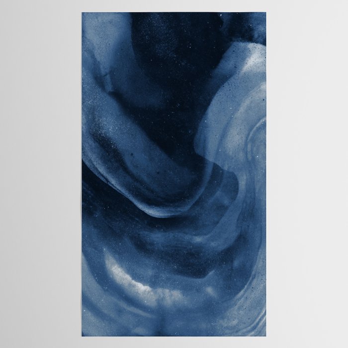 Dusty Blue Ink Swirl - Moody Indigo Wash Tablecloth Gallery Image 2
