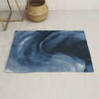 Dusty Blue Ink Swirl - Moody Indigo Wash Rug Gallery Image 1