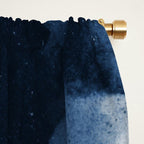 Dusty Blue Ink Swirl - Moody Indigo Wash Window Curtain Gallery Image 2