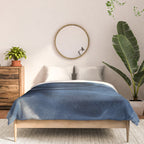 Dusty Blue Ink Swirl - Moody Indigo Wash Comforter Gallery Image 3