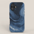 Dusty Blue Ink Swirl - Moody Indigo Wash iPhone Case Gallery Image 1