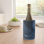 Dusty Blue Ink Swirl - Moody Indigo Wash Wine Chiller Gallery Image 4