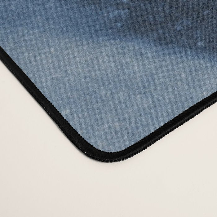 Dusty Blue Ink Swirl - Moody Indigo Wash Desk Mat Gallery Image 4