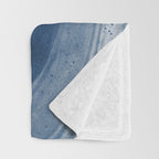 Dusty Blue Ink Swirl - Moody Indigo Wash Throw Blanket Gallery Image 3
