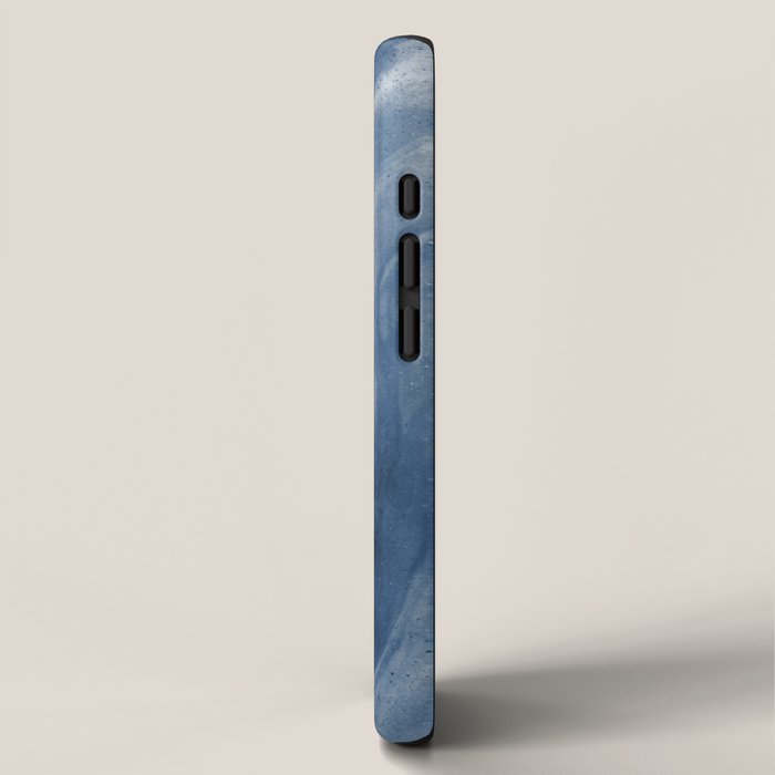 Dusty Blue Ink Swirl - Moody Indigo Wash iPhone Case Gallery Image 2