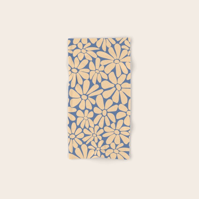 Retro Floral - Indigo  Bath Towel Gallery Image 1