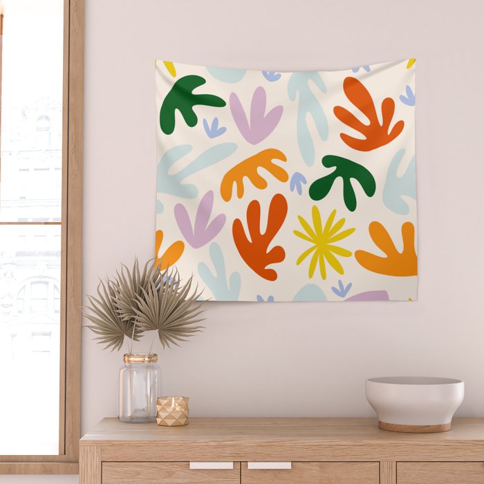 Rainbow Matisse Pattern Wall Tapestry Gallery Image 2