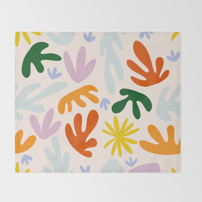 Rainbow Matisse Pattern Throw Blanket Gallery Image 2