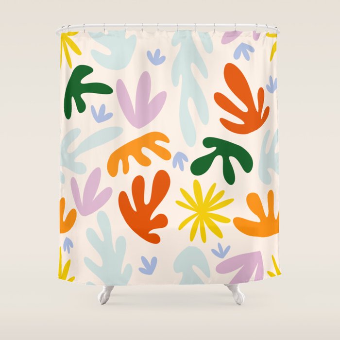 Rainbow Matisse Pattern Shower Curtain Gallery Image 1