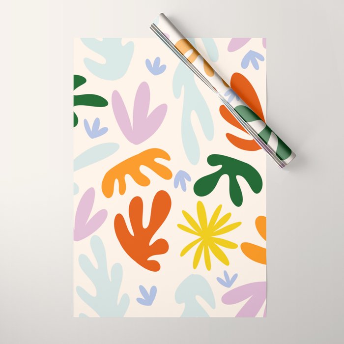 Rainbow Matisse Pattern Wrapping Paper Gallery Image 1