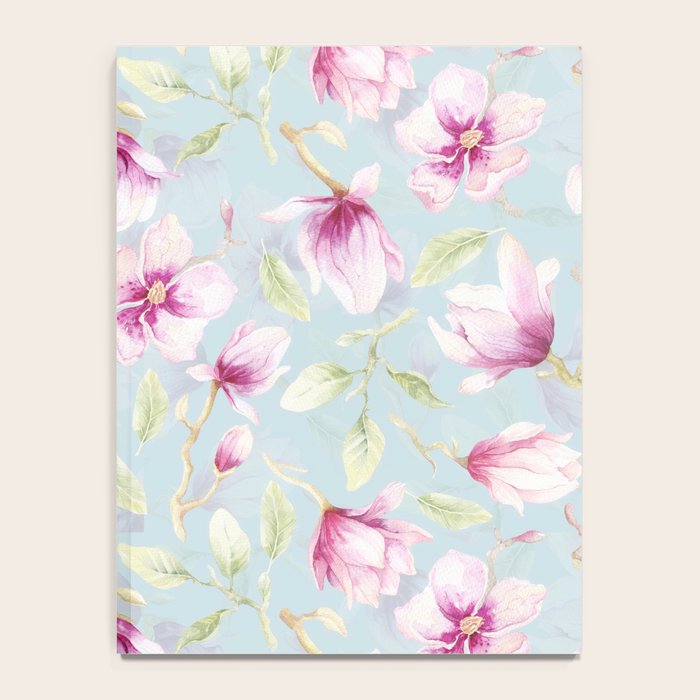 Hygge Hand Painted Watercolor Magnolia Blossoms Notebook Gallery Image 4