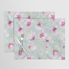 Hygge Hand Painted Watercolor Magnolia Blossoms Placemat Gallery Image 1
