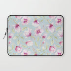 Hygge Hand Painted Watercolor Magnolia Blossoms Laptop Sleeve Gallery Image 1