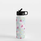 Hygge Hand Painted Watercolor Magnolia Blossoms Water Bottle Gallery Image 1
