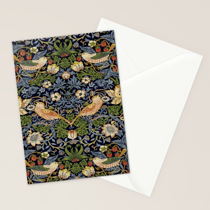 William Morris Strawberry Thief pattern Stationery Card Gallery Image 2