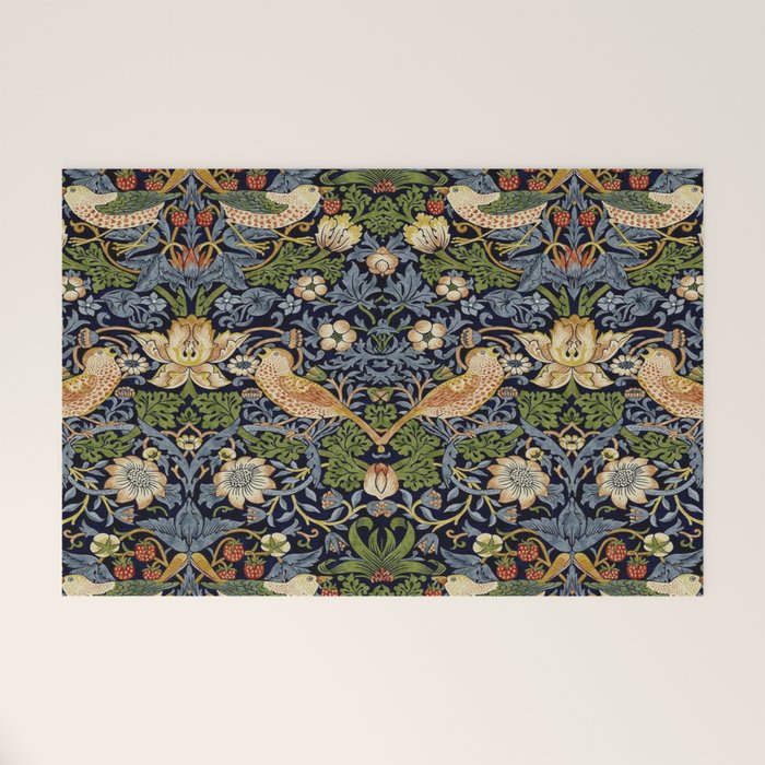 William Morris Strawberry Thief pattern Welcome Mat Gallery Image 1