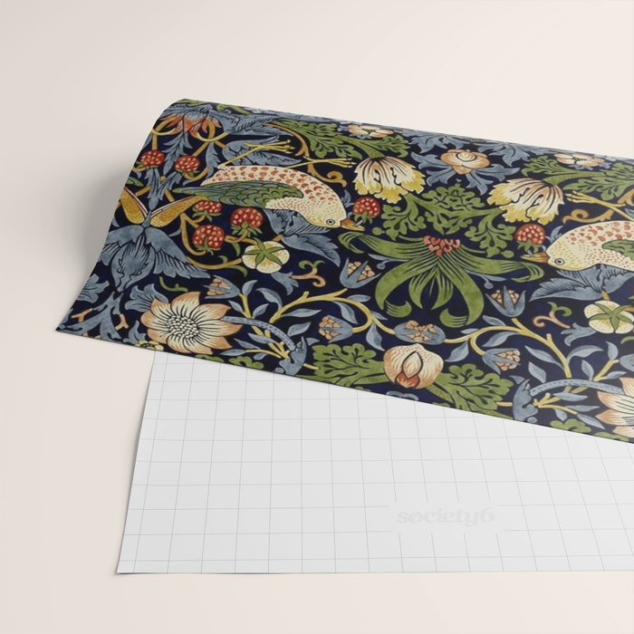 William Morris Strawberry Thief pattern Wrapping Paper Gallery Image 2