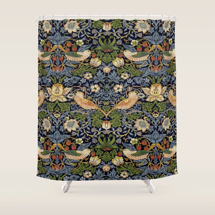 William Morris Strawberry Thief pattern Shower Curtain Gallery Image 1