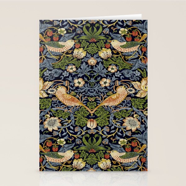 William Morris Strawberry Thief pattern Stationery Card Gallery Image 1