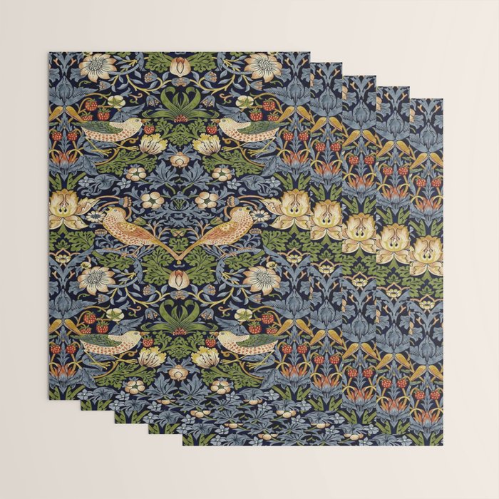 William Morris Strawberry Thief pattern Wrapping Paper Gallery Image 3