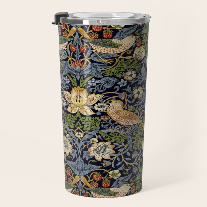 William Morris Strawberry Thief pattern Travel Mug Gallery Image 3