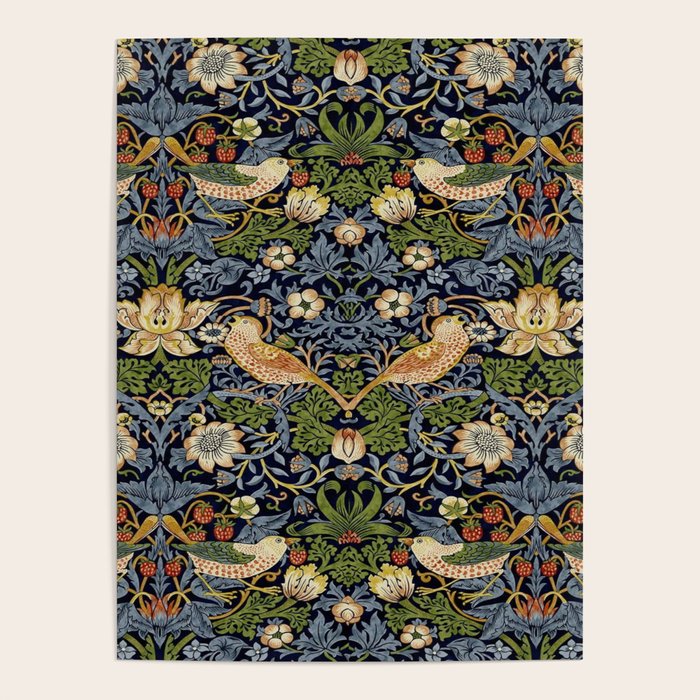 William Morris Strawberry Thief pattern Poster Gallery Image 1