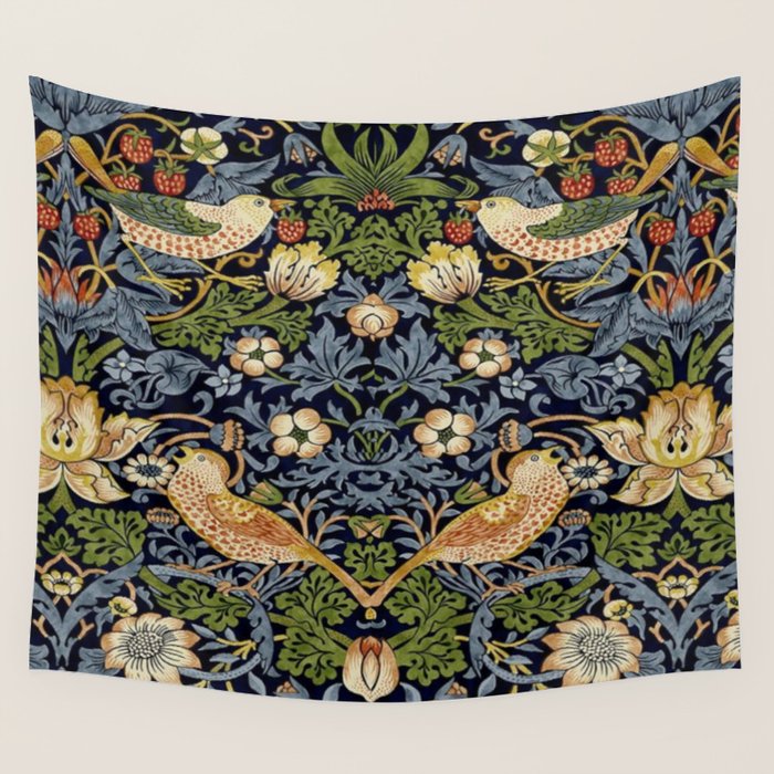 William Morris Strawberry Thief pattern Wall Tapestry Gallery Image 4