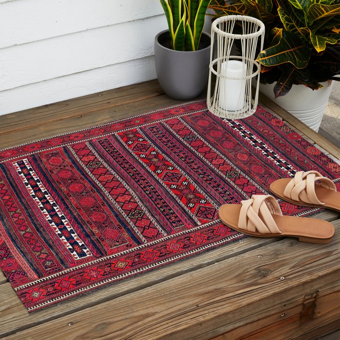 Baluch Southwest Afghanistan Flatweave Print Outdoor Rug Gallery Image 2