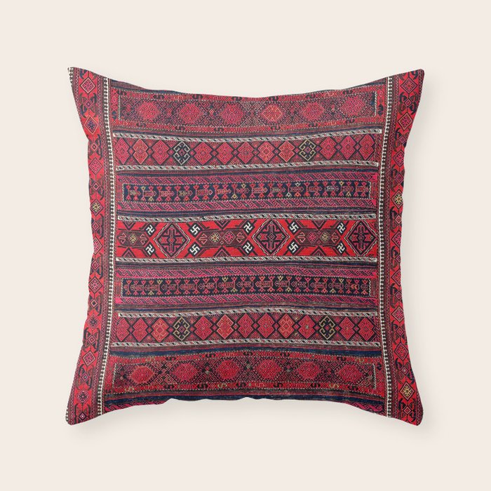 Baluch Southwest Afghanistan Flatweave Print Throw Pillow Gallery Image 1