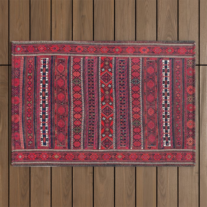 Baluch Southwest Afghanistan Flatweave Print Outdoor Rug Gallery Image 1