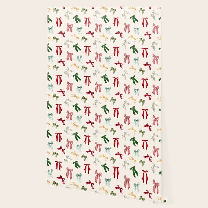 Vintage Christmas Holiday Bows Wallpaper Gallery Image 2