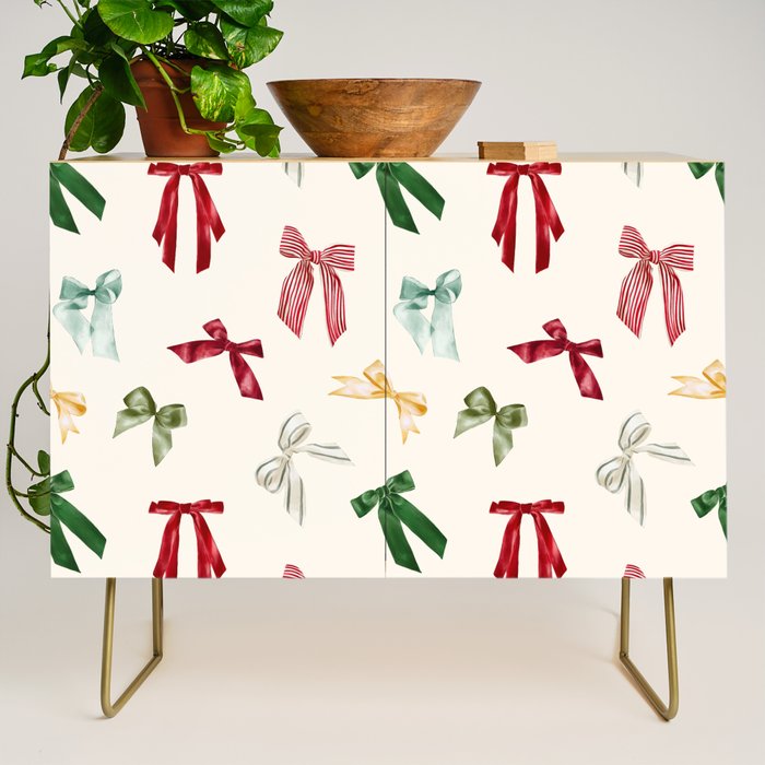 Vintage Christmas Holiday Bows Credenza Gallery Image 1