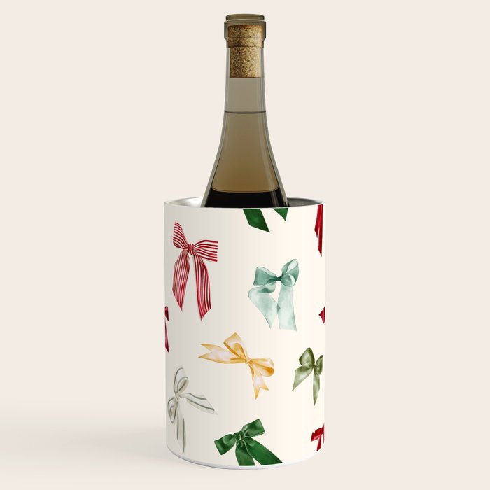 Vintage Christmas Holiday Bows Wine Chiller Gallery Image 1