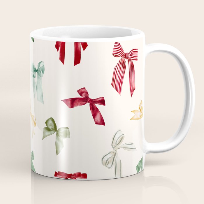 Vintage Christmas Holiday Bows Coffee Mug Gallery Image 1