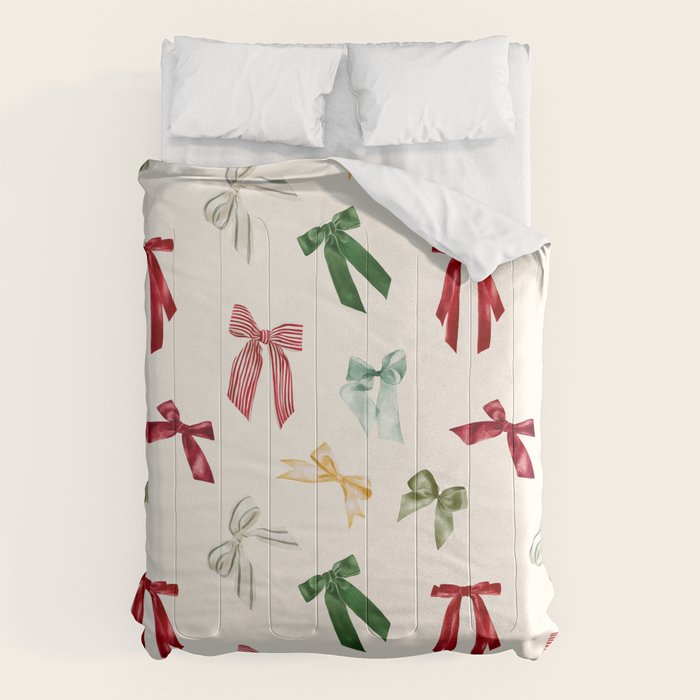 Vintage Christmas Holiday Bows Comforter Gallery Image 6