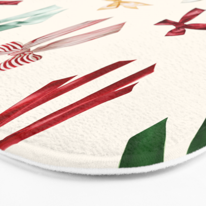 Vintage Christmas Holiday Bows Bath Mat Gallery Image 3