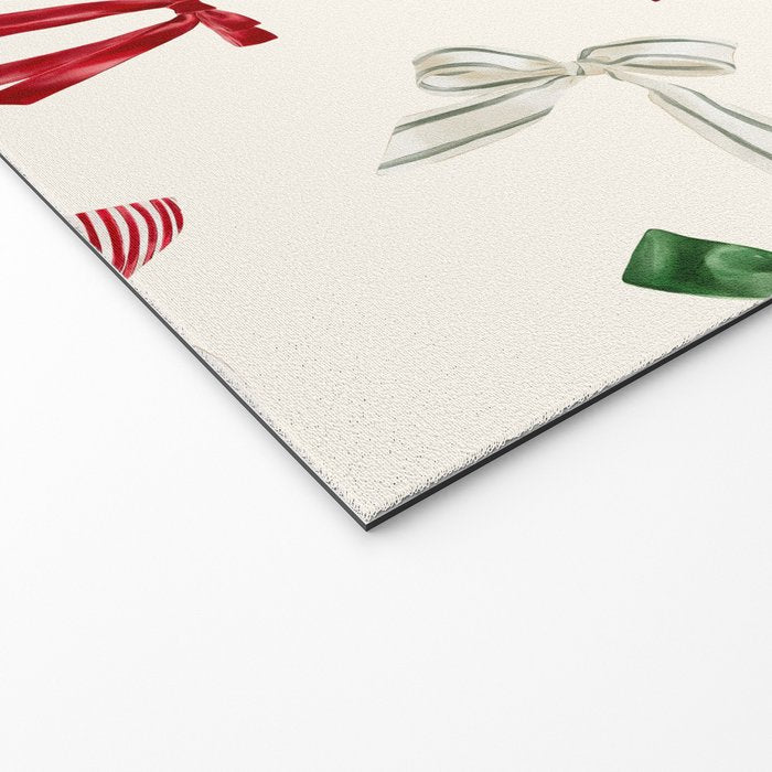 Vintage Christmas Holiday Bows Welcome Mat Gallery Image 2