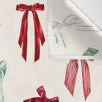 Vintage Christmas Holiday Bows Wall Tapestry Gallery Image 3