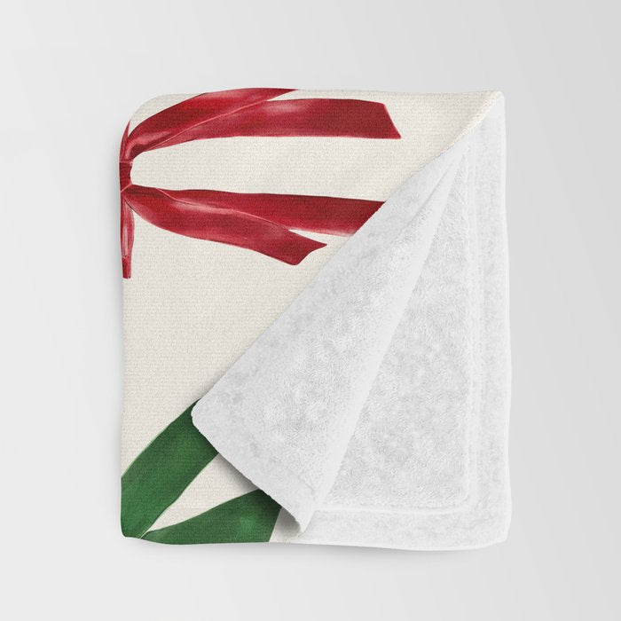 Vintage Christmas Holiday Bows Throw Blanket Gallery Image 3