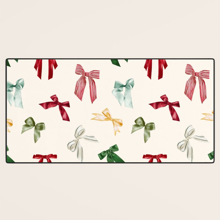Vintage Christmas Holiday Bows Desk Mat Gallery Image 3