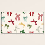 Vintage Christmas Holiday Bows Desk Mat Gallery Image 3