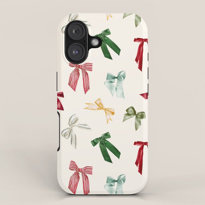 Vintage Christmas Holiday Bows iPhone Case Gallery Image 1
