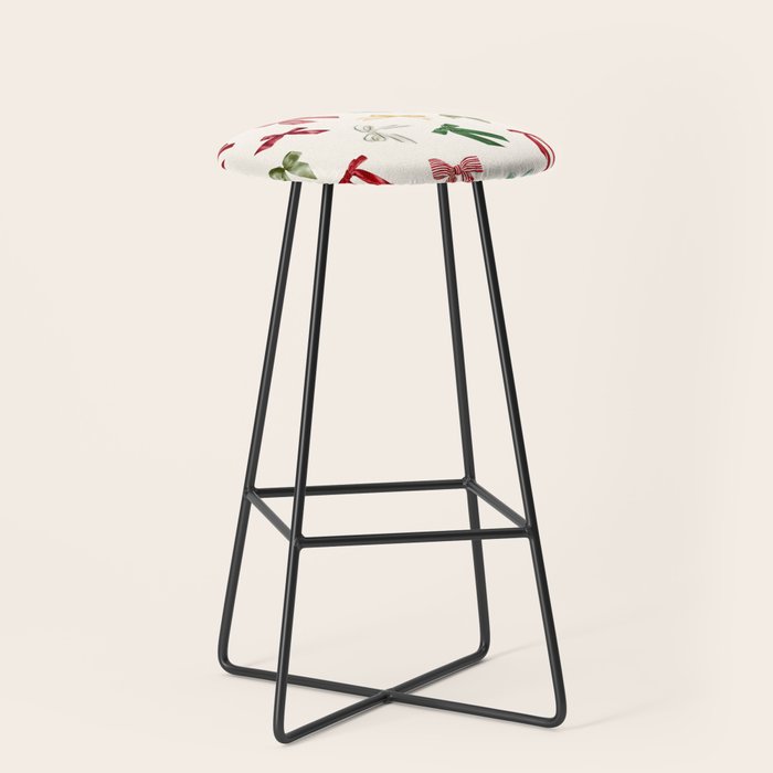 Vintage Christmas Holiday Bows Stool Gallery Image 1