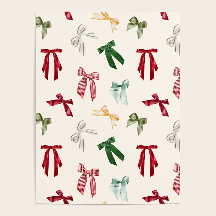 Vintage Christmas Holiday Bows Poster Gallery Image 4