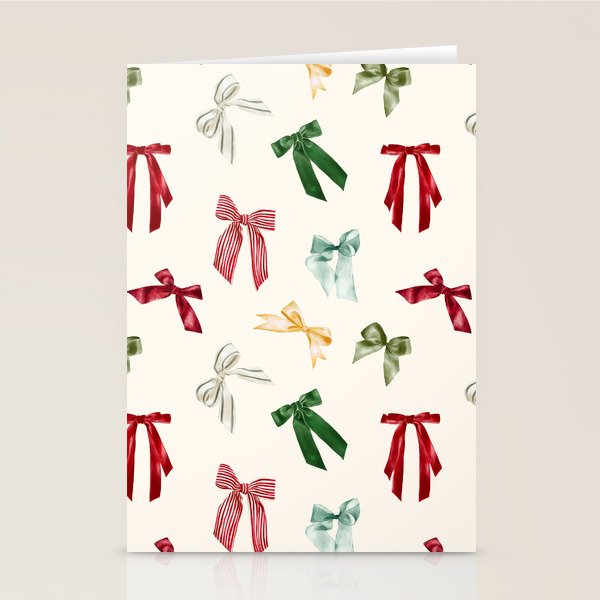 Vintage Christmas Holiday Bows Stationery Card Gallery Image 2