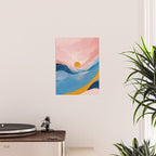 Pink and Blue Abstract Art Ocean and Sunrise Poster Gallery Image 2