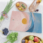 Pink and Blue Abstract Art Ocean and Sunrise Cutting Board Gallery Image 2