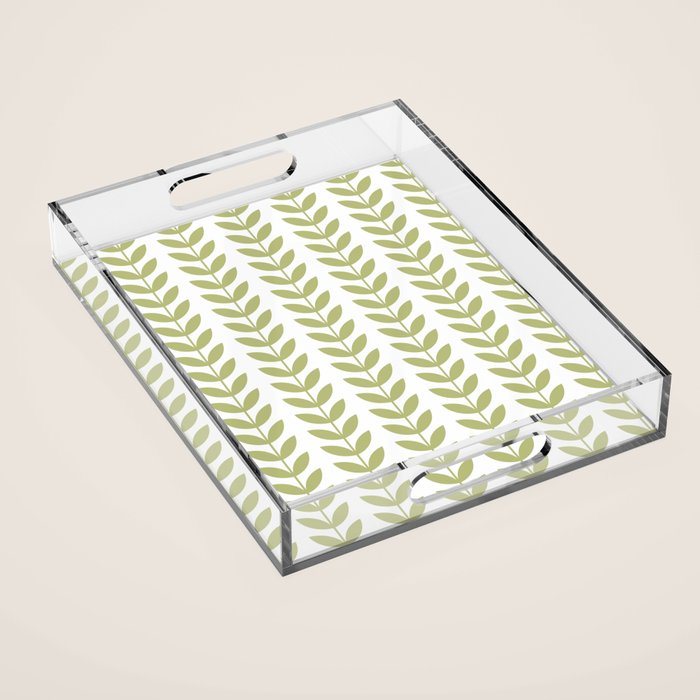 Scandinavian Mid Century Pattern Green Acrylic Tray Gallery Image 1