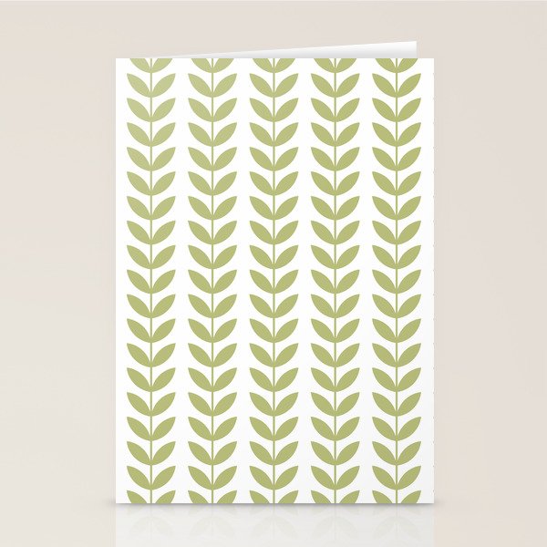 Scandinavian Mid Century Pattern Green Stationery Card Gallery Image 2