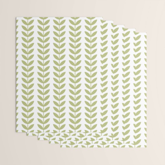 Scandinavian Mid Century Pattern Green Wrapping Paper Gallery Image 3